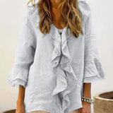 Nadine - Women Chic Bell Sleeve Ruffle Top