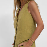 Rose | Set of Buttoned Vest and Wide Pants