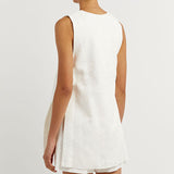 Helene | Sleeveless Set with Buttons