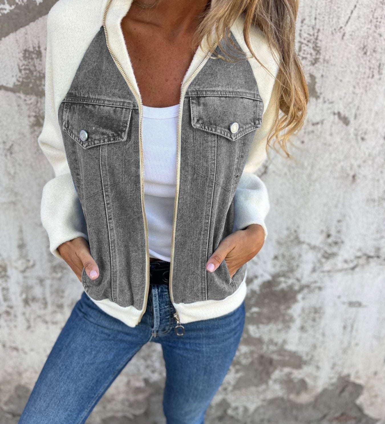 Zoe - Denim Hooded Jacket