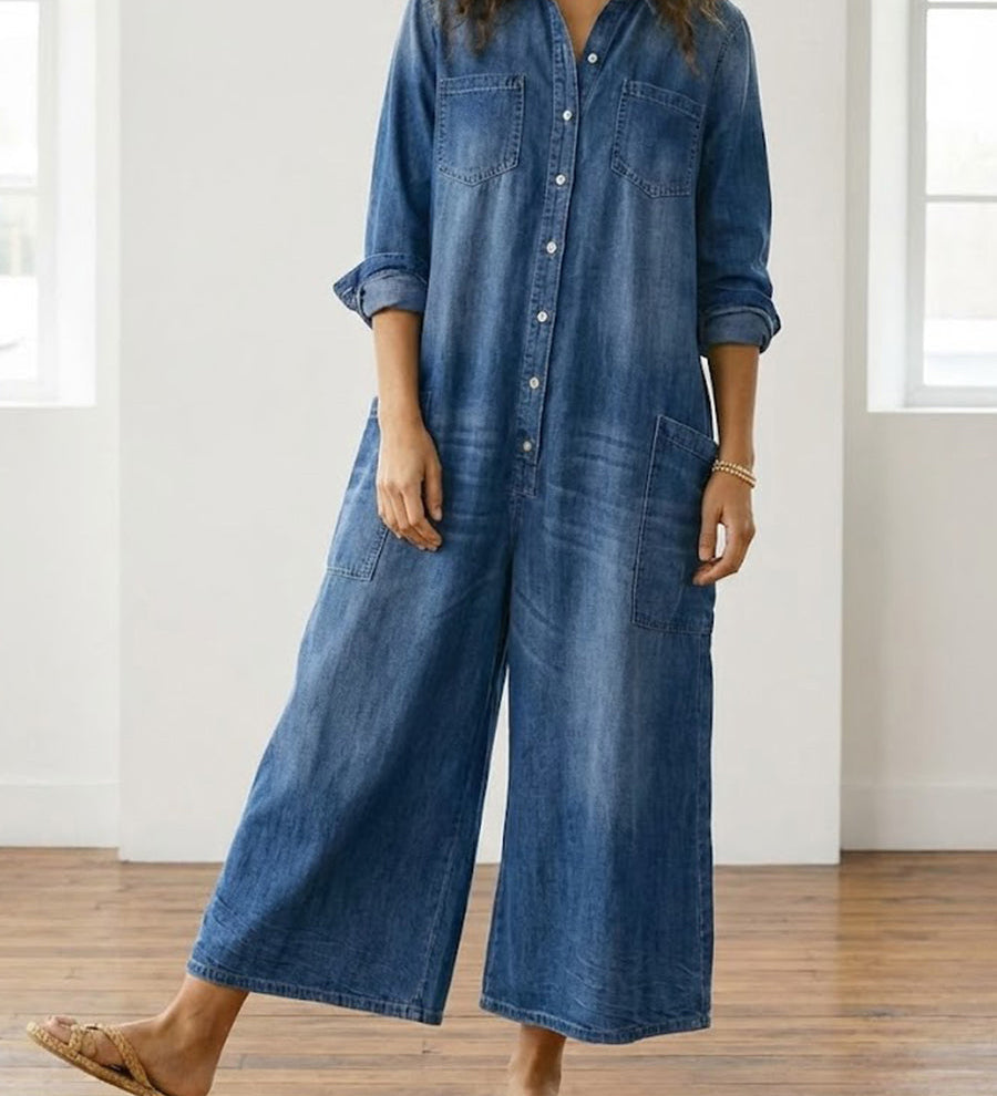 Monica - Denim Cotton Jumpsuit