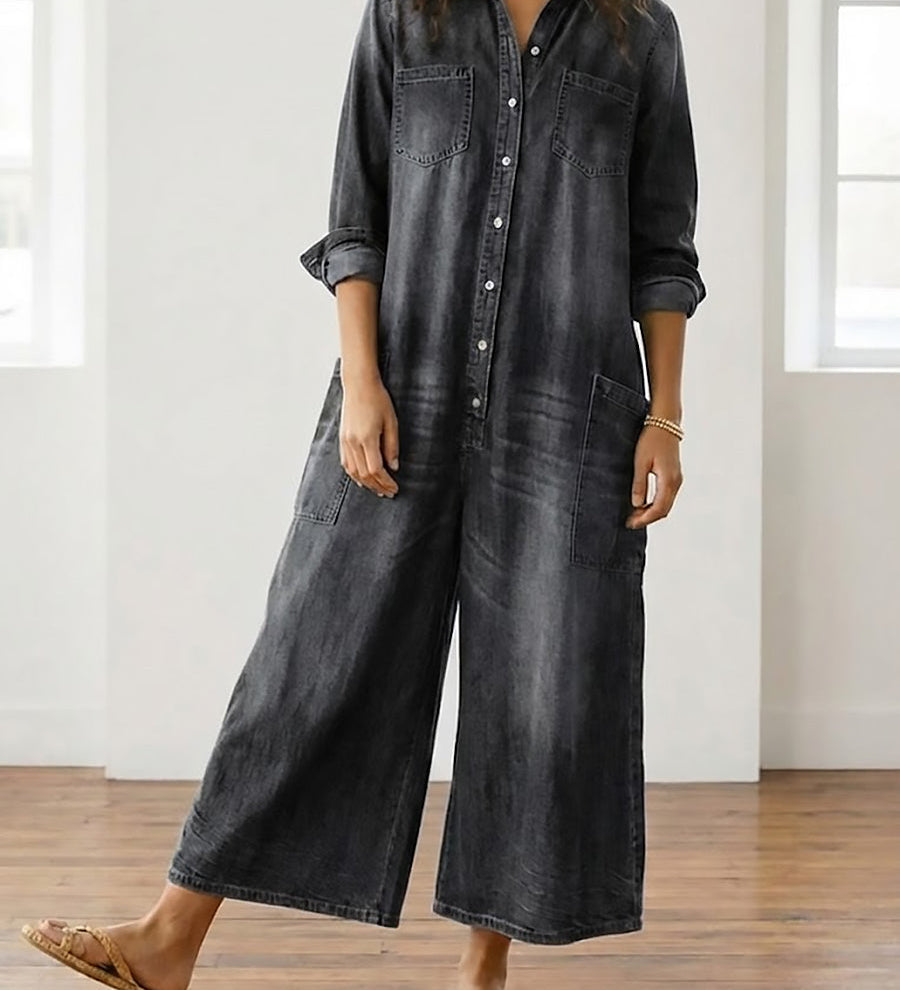 Monica - Denim Cotton Jumpsuit