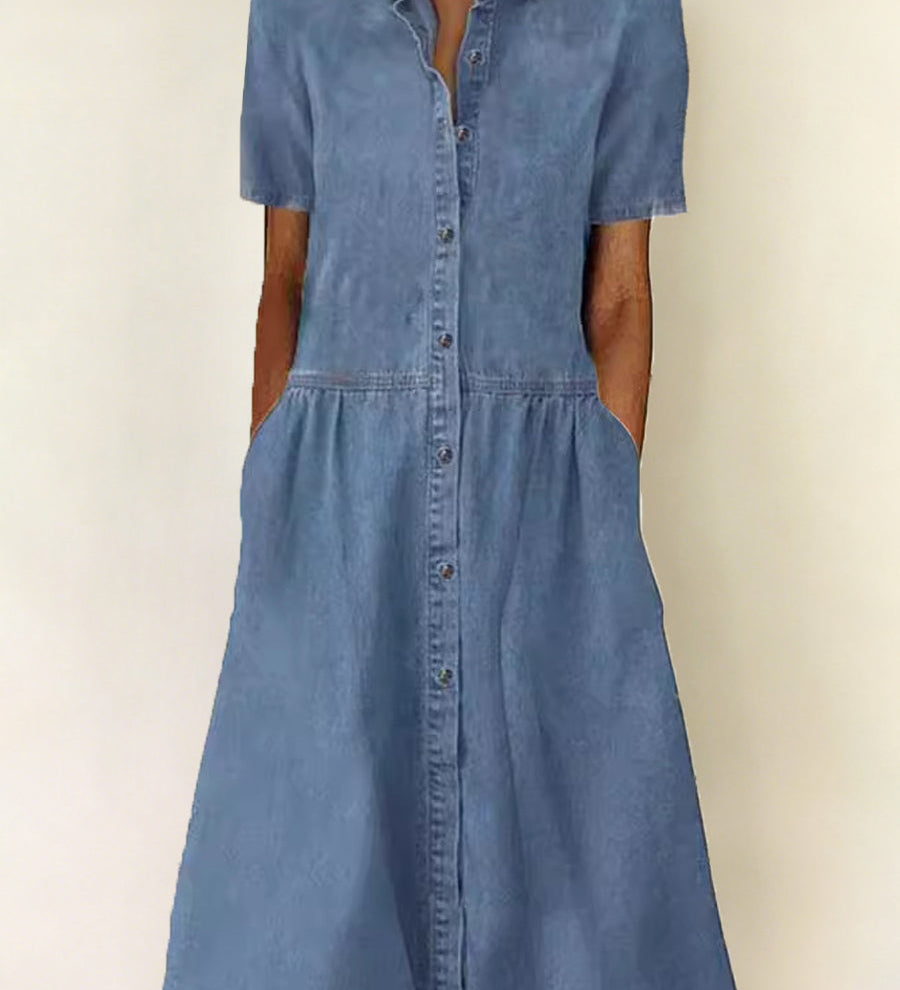 Carol - Short Sleeve Denim Dress