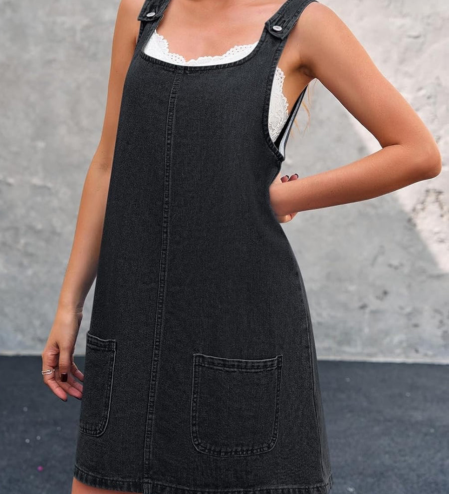 Lisa - Casual Denim Overall Dress